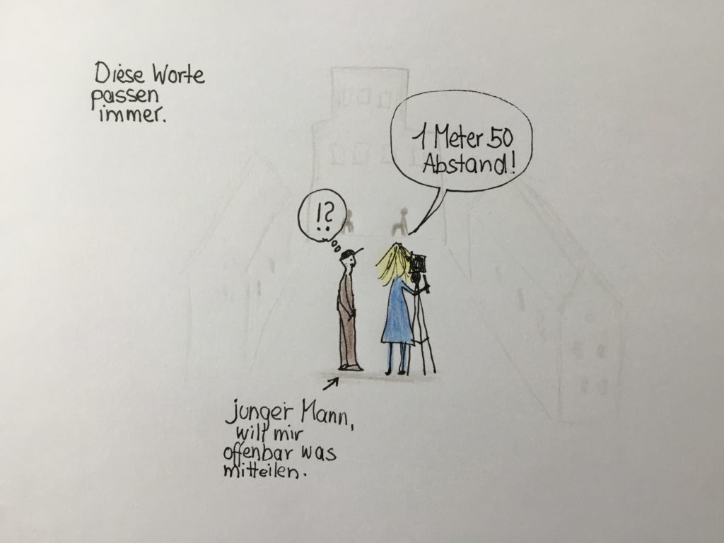 1 Meter 50 Abstand - auch bei Journalisten